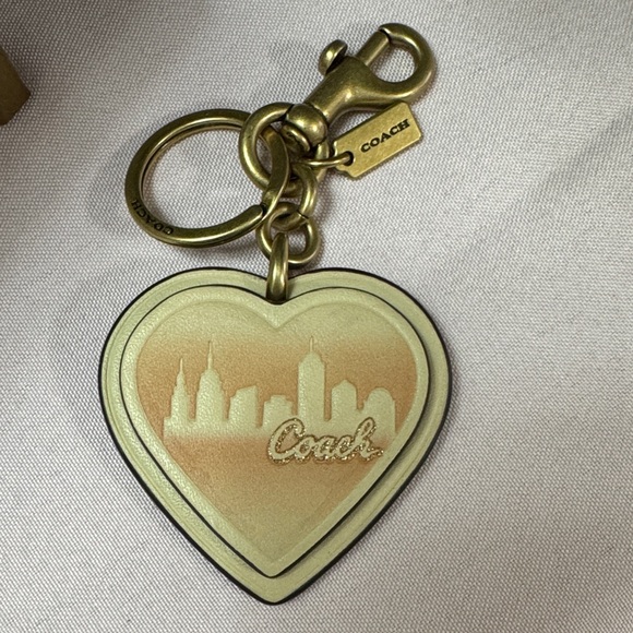 Coach Handbags - Coach Gold and Cream Heart Keyring limited edition - Jennifer Lopez
